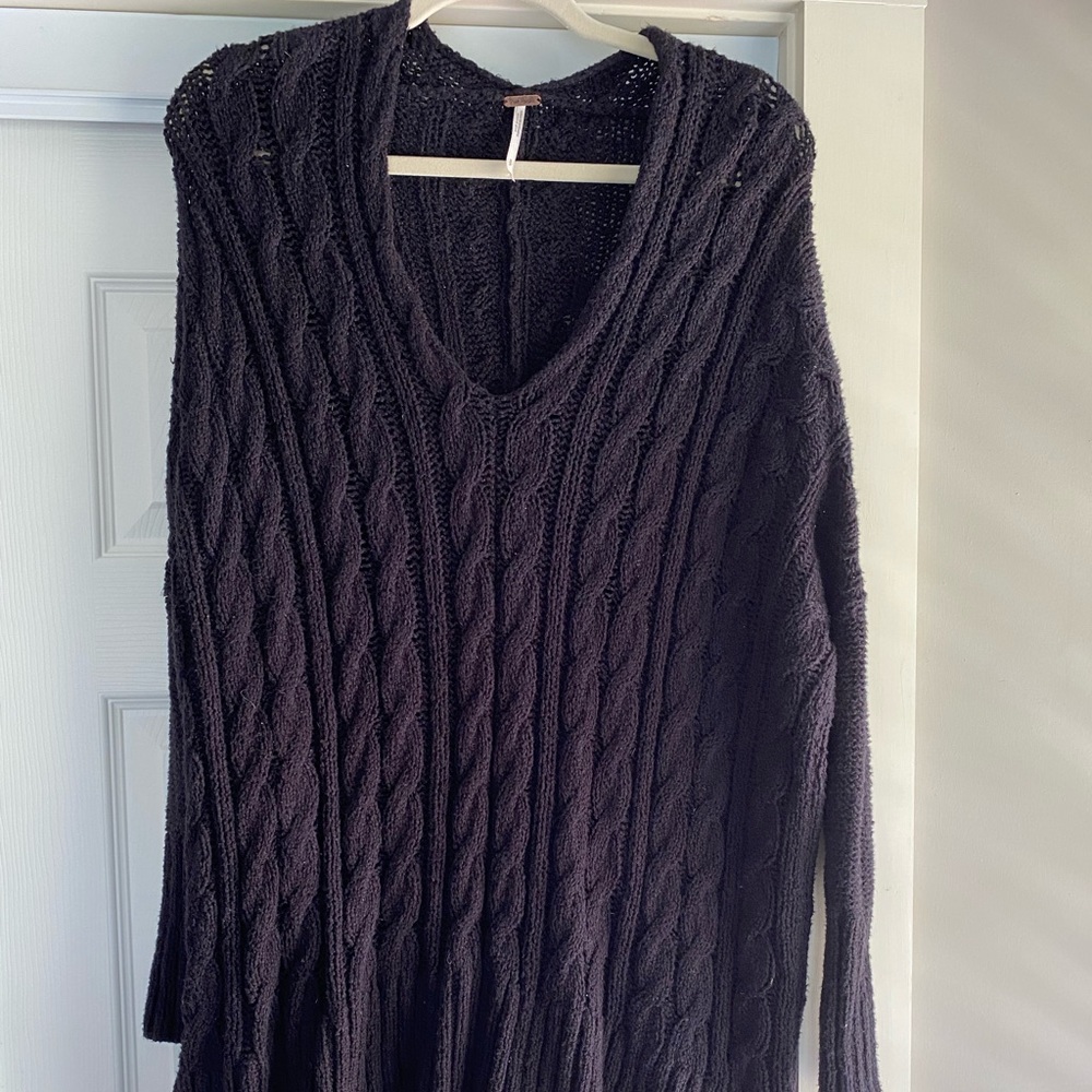 Free people long black sweater
